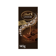 Chocolat Lindor noir 70% LINDT, tablette 145G