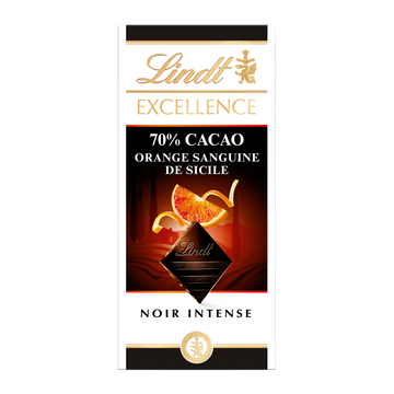 Excellence noir orange sanguine 70% LINDT 100G