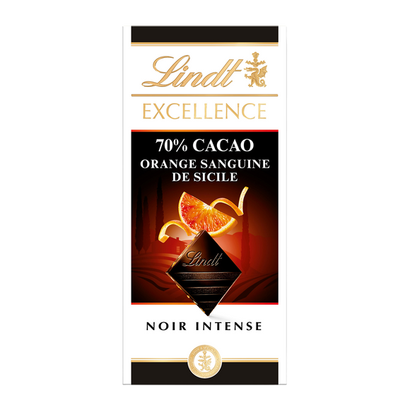 Excellence noir orange sanguine 70% LINDT 100G