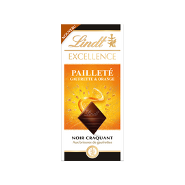 Lindt Tablette de chocolat EXCELLENCE Noir Gaufrette Orange