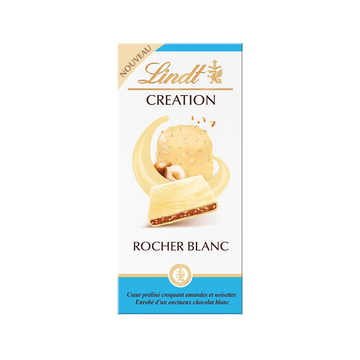 Création blanc rocher blanc LINDT, tablette 148g