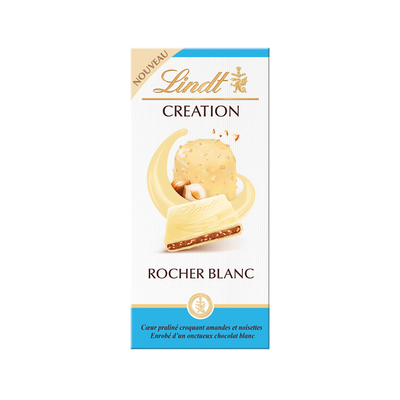 Création blanc rocher blanc LINDT, tablette 148g