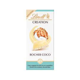 Création blanc rocher coco LINDT, tablette 145g