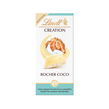 Création blanc rocher coco LINDT, tablette 145g
