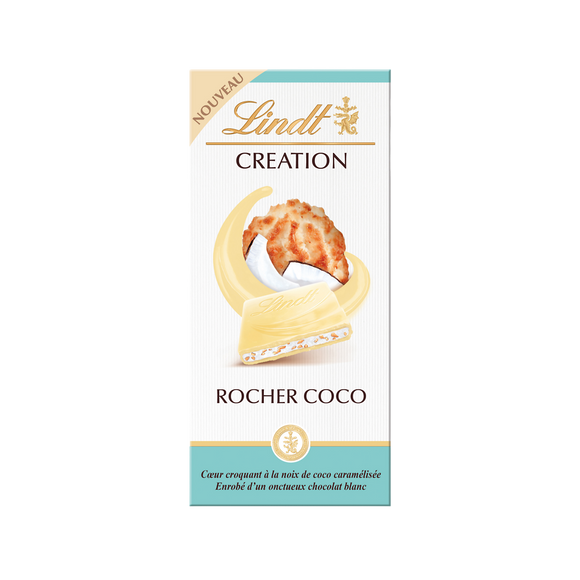 Création blanc rocher coco LINDT, tablette 145g