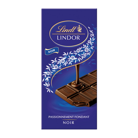 Chocolat noir Lindor LINDT, Tablette de 150g