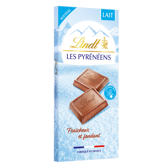 Chocolat au lait Les Pyrénéens lait LINDT, Tablette de 150g
