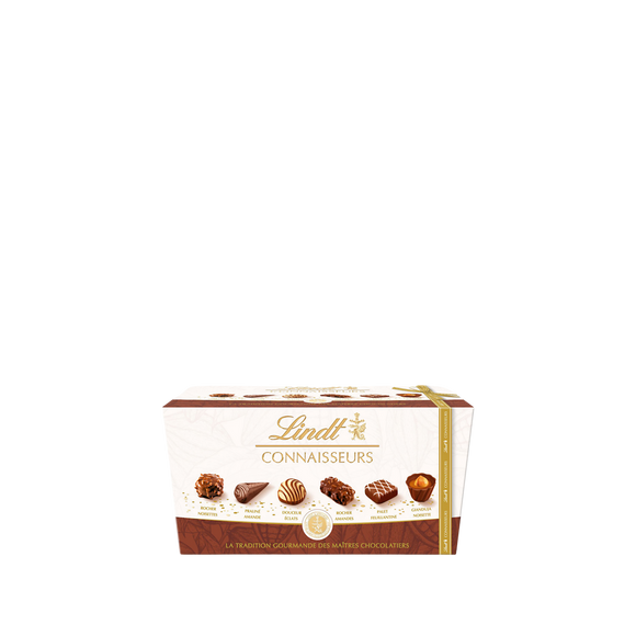 Confiserie chocolat Connaisseurs assortiment 18 bouchées LINDT boîte 183g