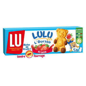 Gâteaux à la fraise L'Ourson LuLu LU - Boîte de 150g