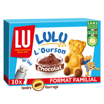 Gâteaux fourrés au chocolat L'Ourson LuLu LU - Boîte de 300g