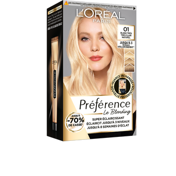 Coloration permanente Préférence Récital blondissime, naturel, n°01