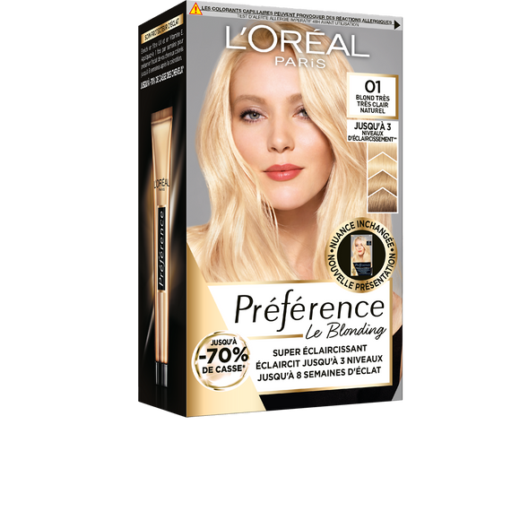 Coloration permanente Préférence Récital blondissime, naturel, n°01