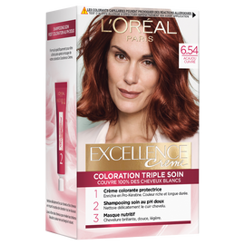 Coloration permanente EXCELLENCE, acajou cuivré n°6.54