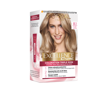 Coloration permanente EXCELLENCE, blond clair cendré n° 8-1