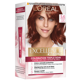 Coloration permanente EXCELLENCE, châtain clair auburn n°5-6