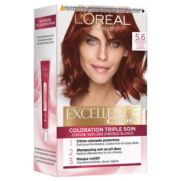 Coloration permanente EXCELLENCE, châtain clair auburn n°5-6