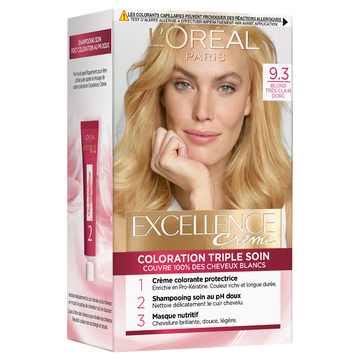 Coloration permanente EXCELLENCE, blond très clair doré n°9-3