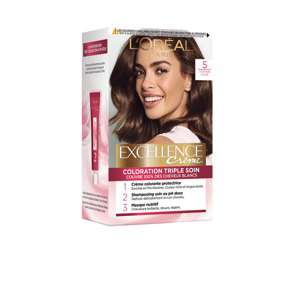 Coloration permanente EXCELLENCE, châtain clair n°5