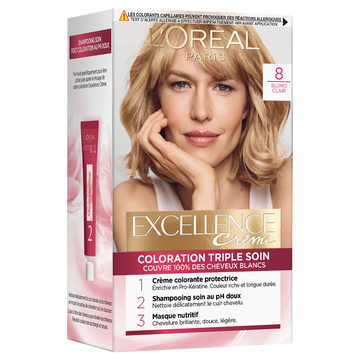 Crème coloration blond clair EXCELLENCE 8