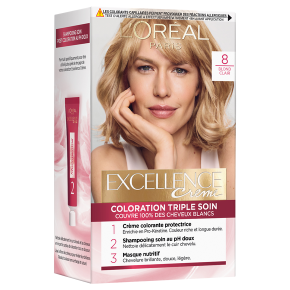 Crème coloration blond clair EXCELLENCE 8