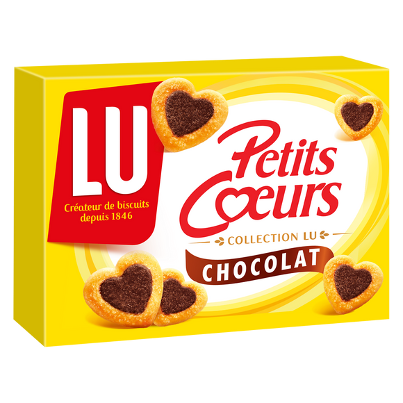 Biscuits Petits Coeurs au chocolat LU - Paquet de 125g