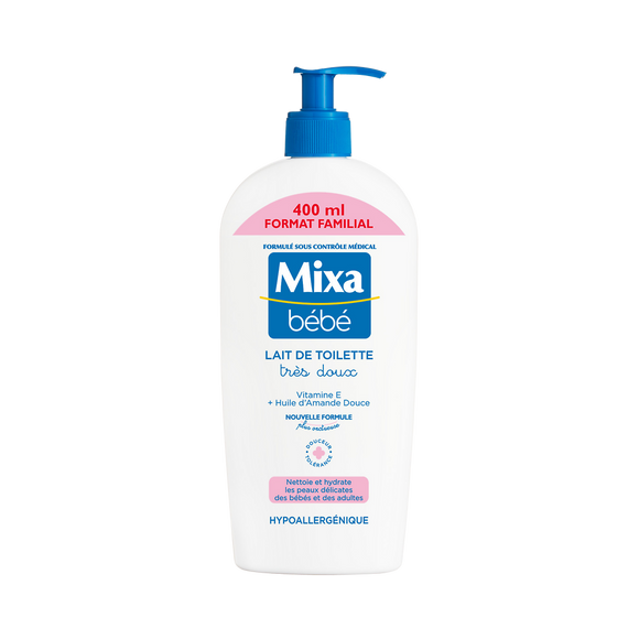 Lait de toilette très doux huile d'amande MIXA BÉBÉ - flacon 400ml