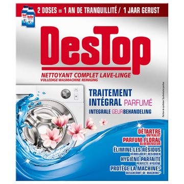 Nettoyant complet lave-linge traitement intégral DESTOP, flacon 2x250ml