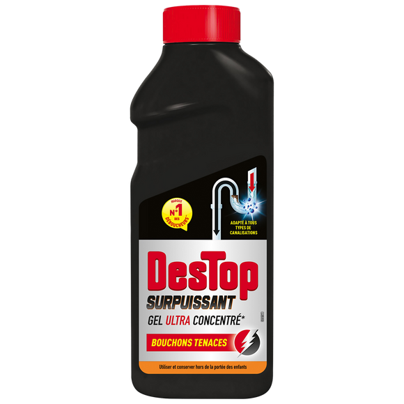 Gel déboucheur pro DESTOP, flacon de 500ml