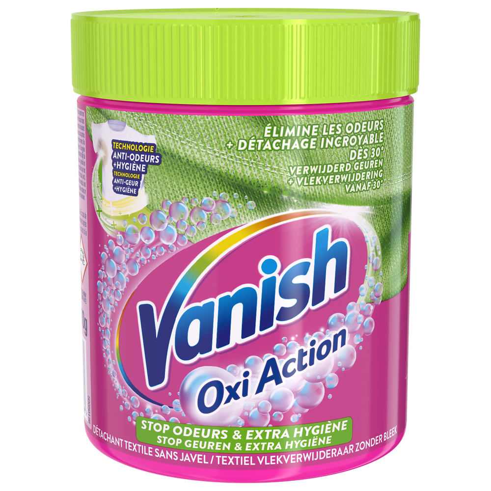 Détachant textile oxi action stop odeurs en poudre VANISH, pot de 470g