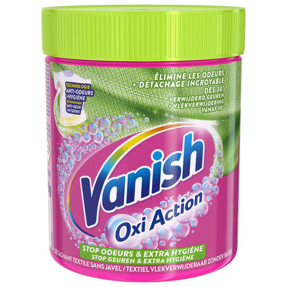 Détachant textile oxi action stop odeurs en poudre VANISH, pot de 470g