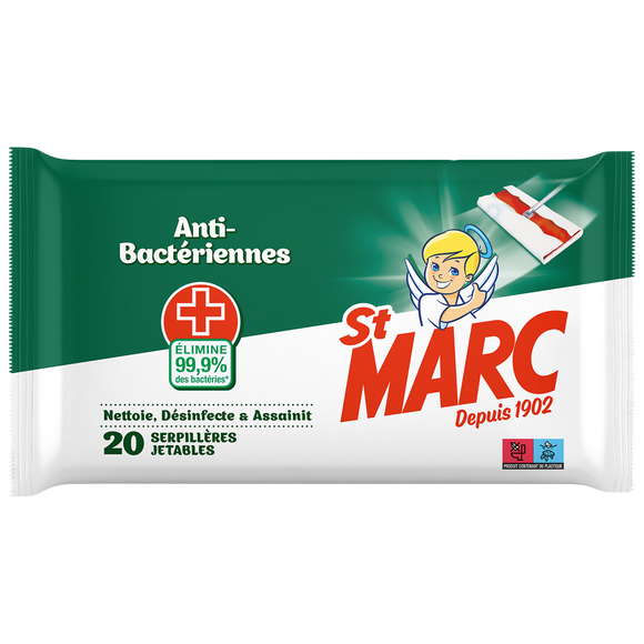 Serpillières jetables anti-bactériennes ST MARC, x20
