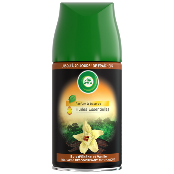 Désodorisant Recharge pour diffuseur Fresh Matic parfum bois d'ébène et vanille desîles bourbon AIR WICK, 250ml