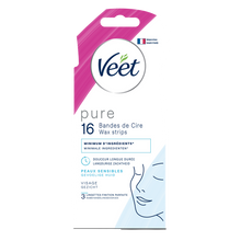 Bandes de cire froide VEET visage , peaux sensibles x16