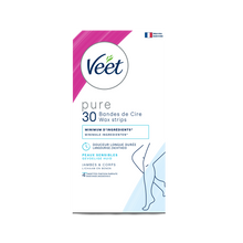 Veet PURE - 30 Bandes de Cire Jambes