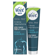 Crème Dépilatoire Total Pro Torse & Corps Peaux Sensibles - VEET MEN -200mL