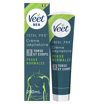 Crème dépilatoire peaux normal torse et corps men VEET, 200ML
