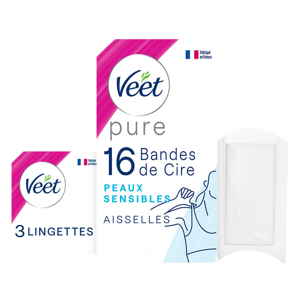 Bandes de cire aisselles VEET Pure x16