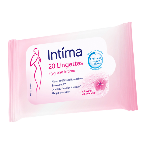 Lingettes Hygiène Intime Hamamélis Fraîcheur Longue Durée - INTIMA - x20