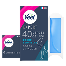 Bandes de Cire Expert Corps Et Jambes Peaux Sensibles - VEET - x40