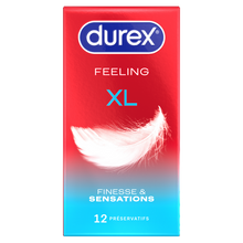 Préservatifs DUREX feeling extra XL fins et extra lubrifiés x12