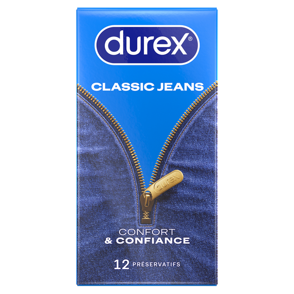 Préservatifs DUREX classique jeans confort et confiance x12
