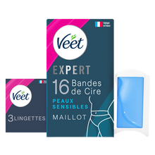 Bandes de Cire Expert Maillot Peaux Sensibles Longue Durée - VEET - x16