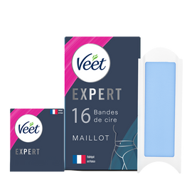 Veet Bandes de Cire Expert Maillot Peaux Sensibles x16