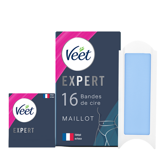 Veet Bandes de Cire Expert Maillot Peaux Sensibles x16