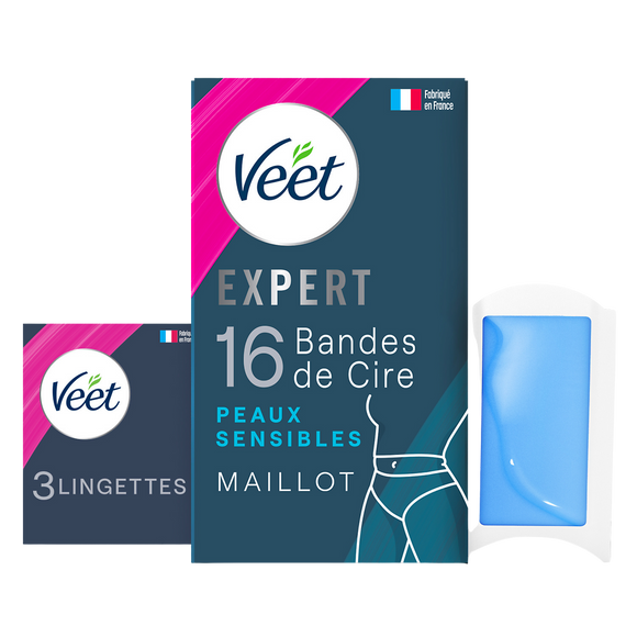 Bandes de Cire Expert Maillot Peaux Sensibles Longue Durée - VEET - x16