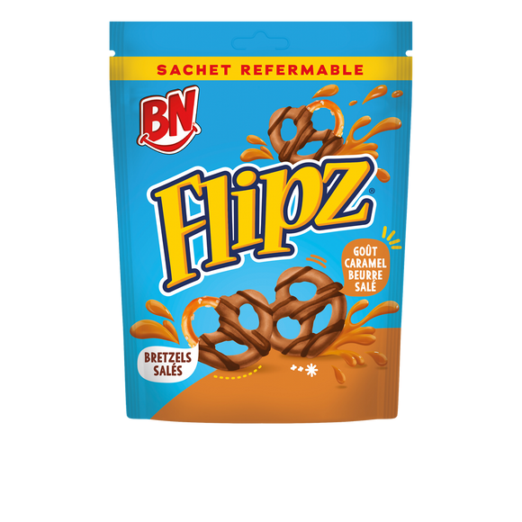 Bretzels enrobés saveur caramel beurre salé BN, 90g