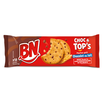 BN choc & tops original pépites chocolat au lait, 178g