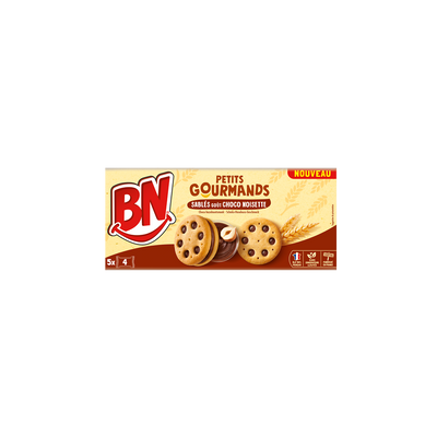 Mini biscuits gourmands chocolat noisette, x5 soit 180g