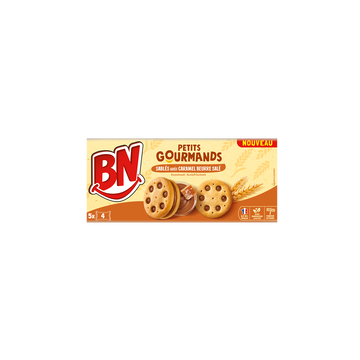 BN petit gourmand caramel au beurre salé, x5 pochons, 180g