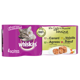 Boîtes chat La Carte du Marché en terrine WHISKAS - 4x400g
